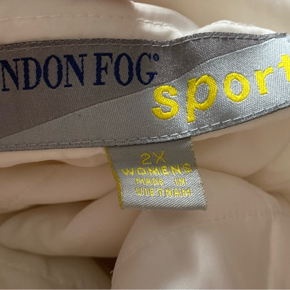 London Fog Sport  Ivory Jacket Women's Size 2X Zip And Snap Front - Picture 12 of 16